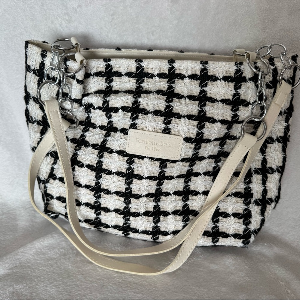 Fashion & Bag Black and White Checkered Women's Bag